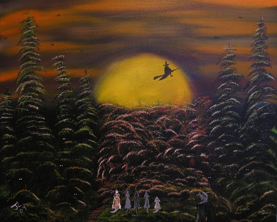 Witch at night Painting by Jim Lesher