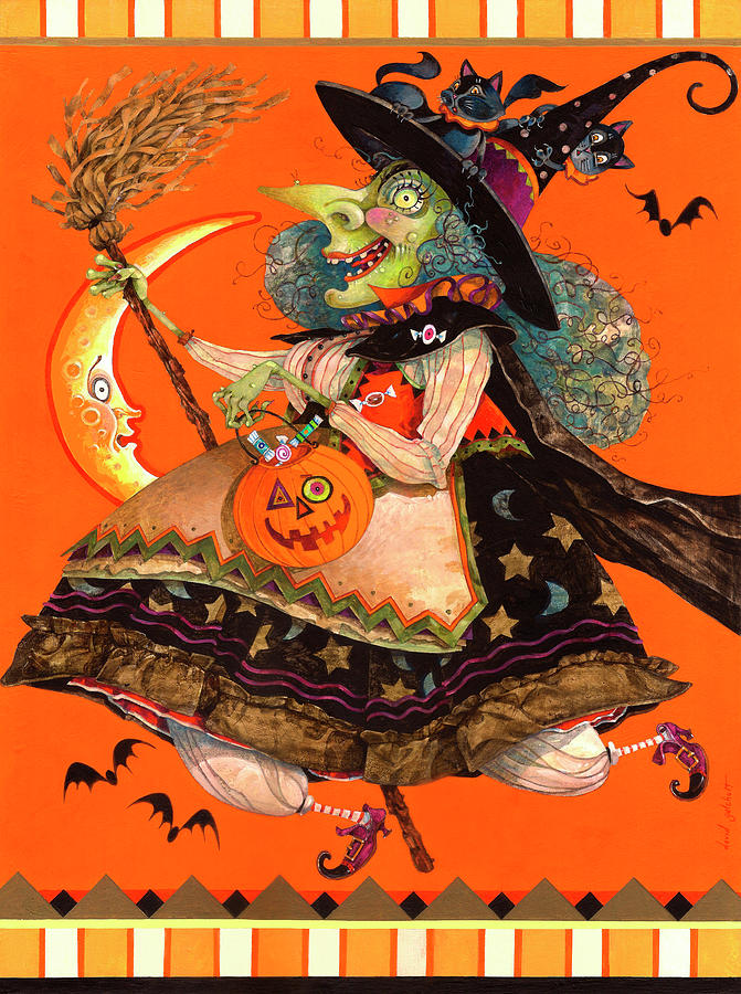 Halloween Painting - Witch by David Galchutt