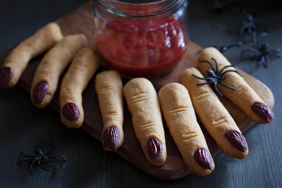Witch Finger Cookies For Halloween Photograph by Olga Miltsova