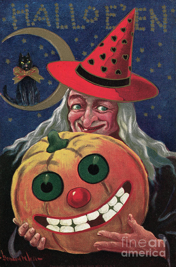 Witch Holding A Pumpkin Photograph by Bettmann