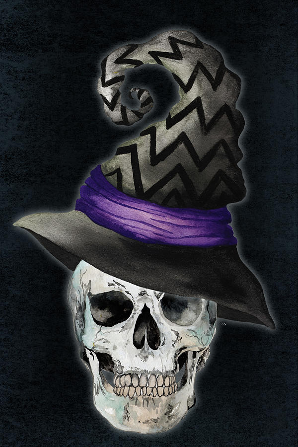 Halloween Mixed Media - Witchcraft Skull by Elizabeth Medley