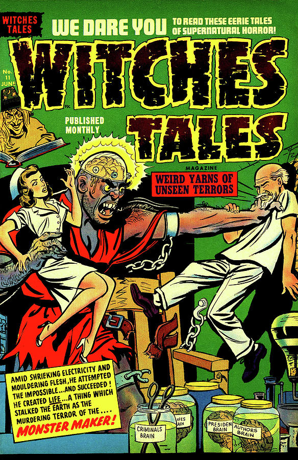 Witches Tales #11 Monster Maker! Painting by Al Avison