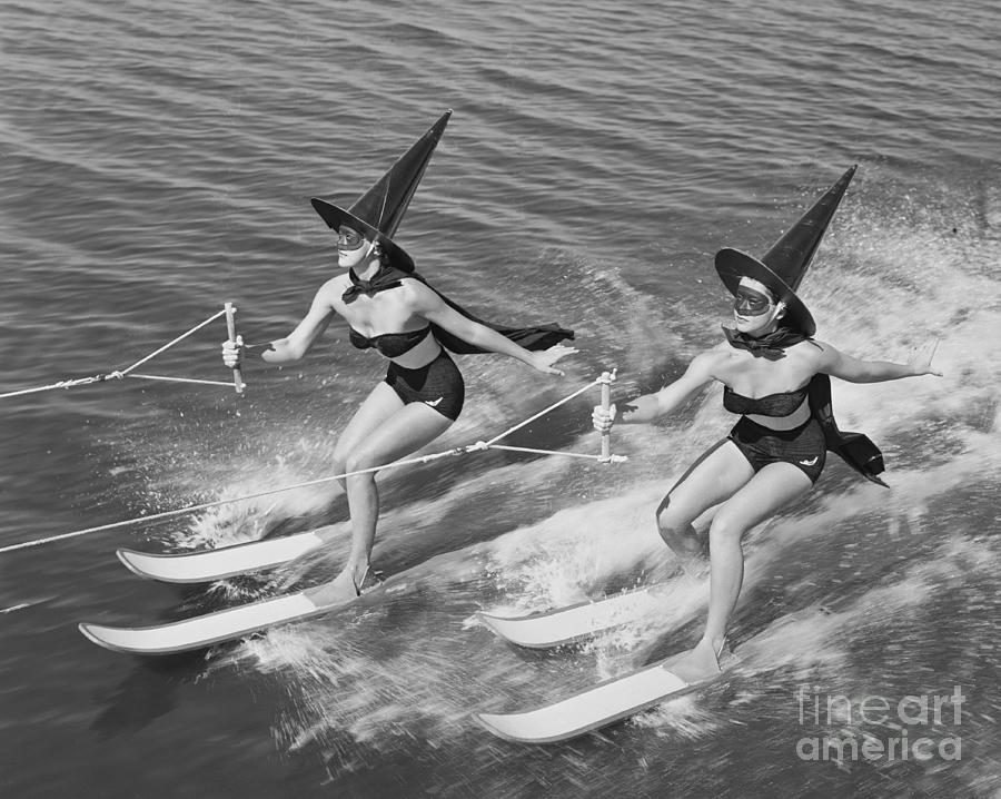 Witches Water Skiing Photograph by Bettmann