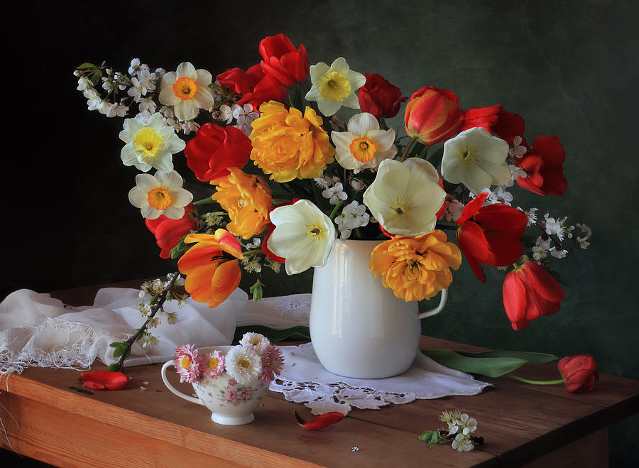 Flower Photograph - With Spring Bouquets by Tatyana Skorokhod (??????? ????????)