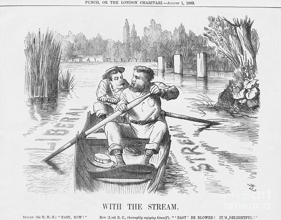 With The Stream, 1885. Artist Joseph Drawing by Print Collector