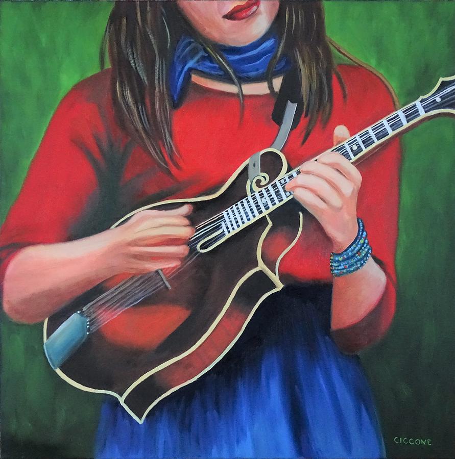 Wo-mandolin Painting by Jill Ciccone Pike