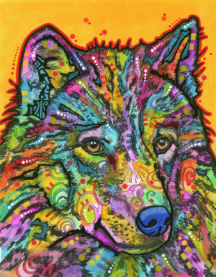 Animal Mixed Media - Wolf 2 by Dean Russo- Exclusive