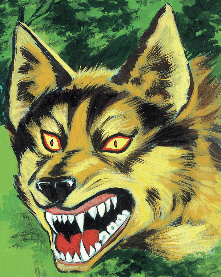 werewolf fangs drawing