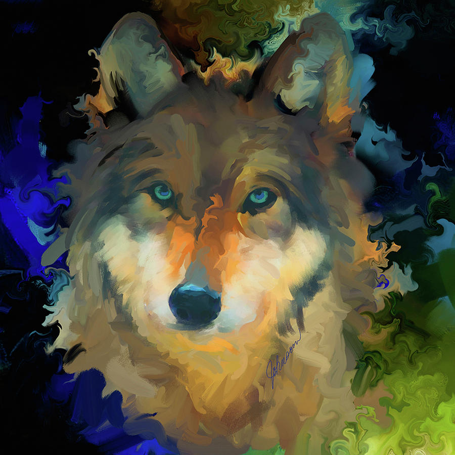 Wolf Digital Art by Donna Johnson | Fine Art America