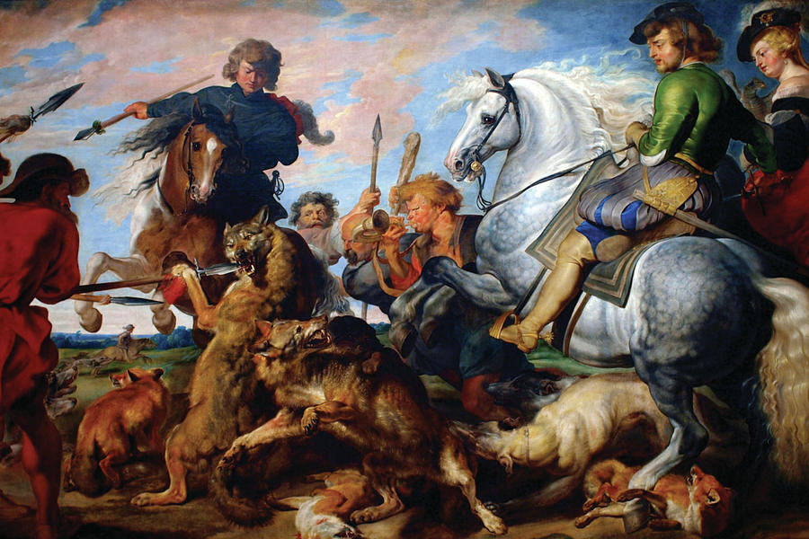 Wolf & Fox Hunt Painting by Peter Paul Rubens