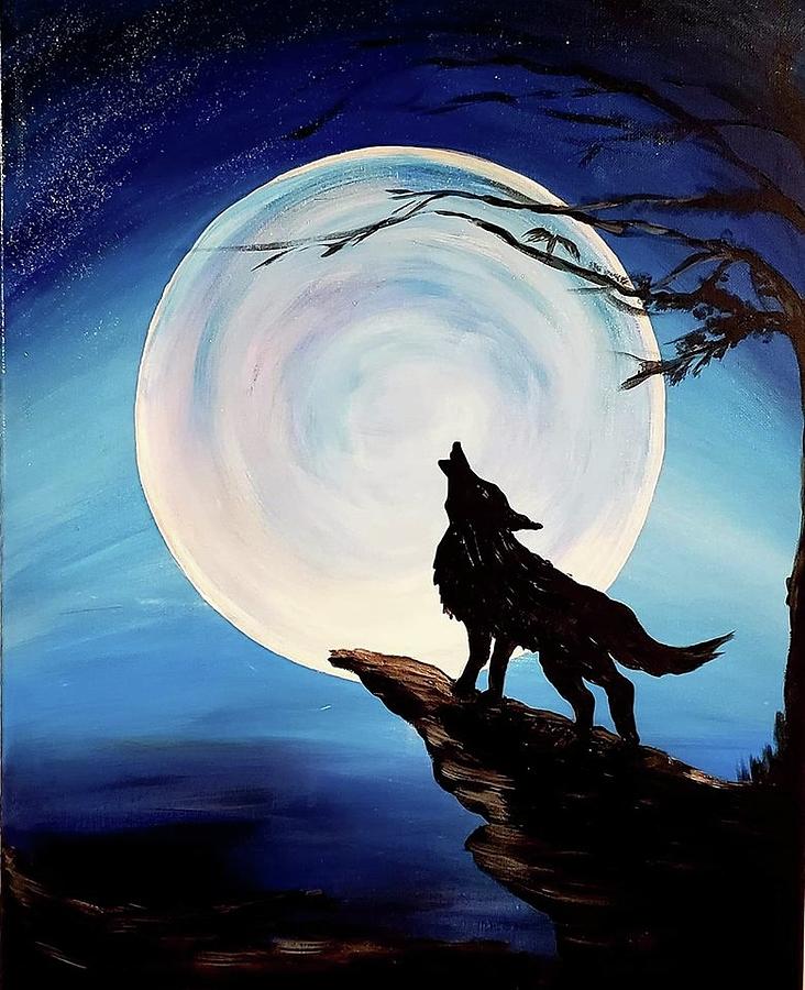 Wolf Howling Painting by Lynne McQueen