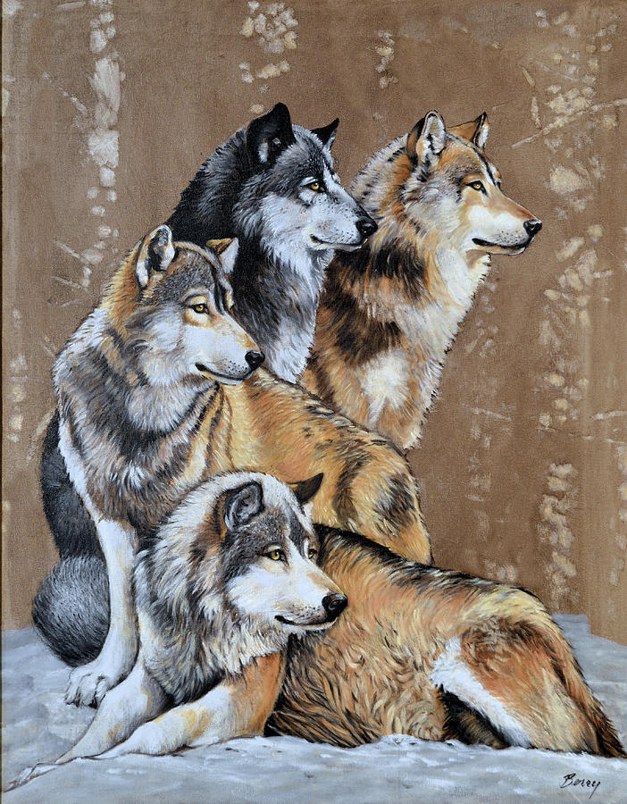 Wolf Pack Painting by Charles Berry