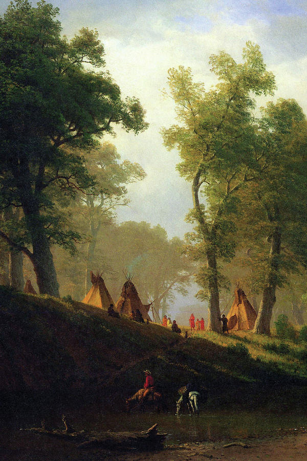 Wolf River, Kansas Painting by Albert Bierstadt
