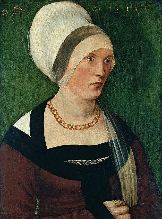 Wolf Traut -Nuremberg ca. 1485-1520-. Portrait of a Woman -1510-. Oil on panel. 37.5 x 28.5 cm. Painting by Wolf Traut -1486-1520-