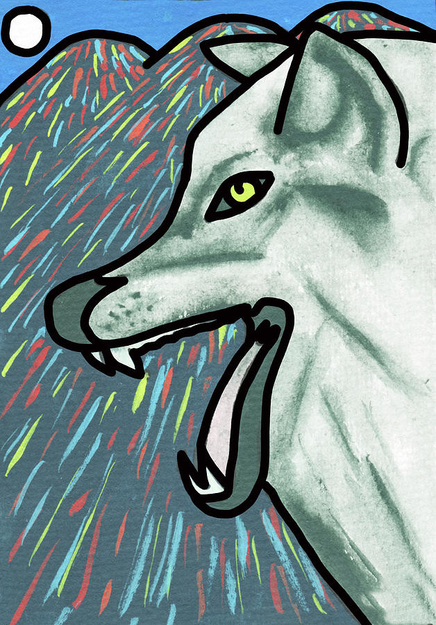 Mountain Mixed Media - Wolf by Wolf Heart Illustrations