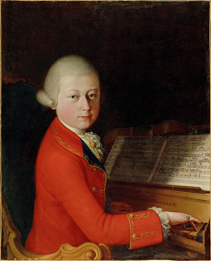 Wolfgang Amadeus Mozart, Aged 13 Painting by Science Source