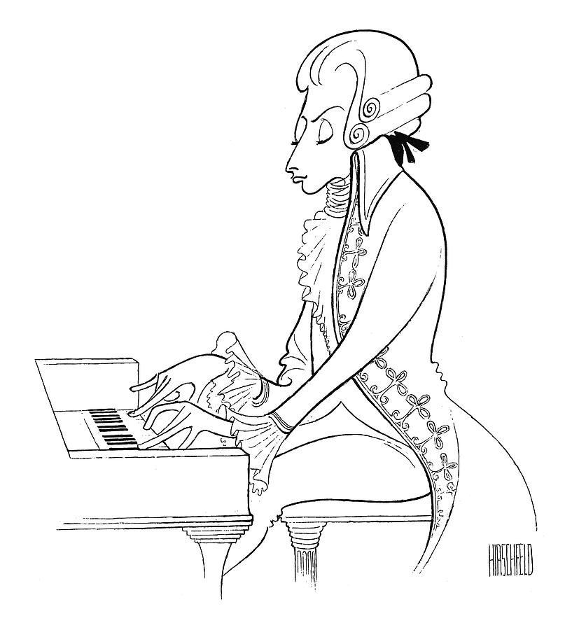 Wolfgang Amadeus Mozart by Al Hirschfeld