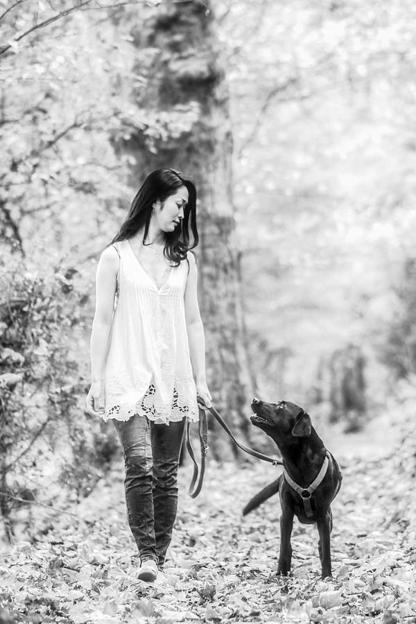 Woman And Dog Walk Photograph by Eiji Yamamoto