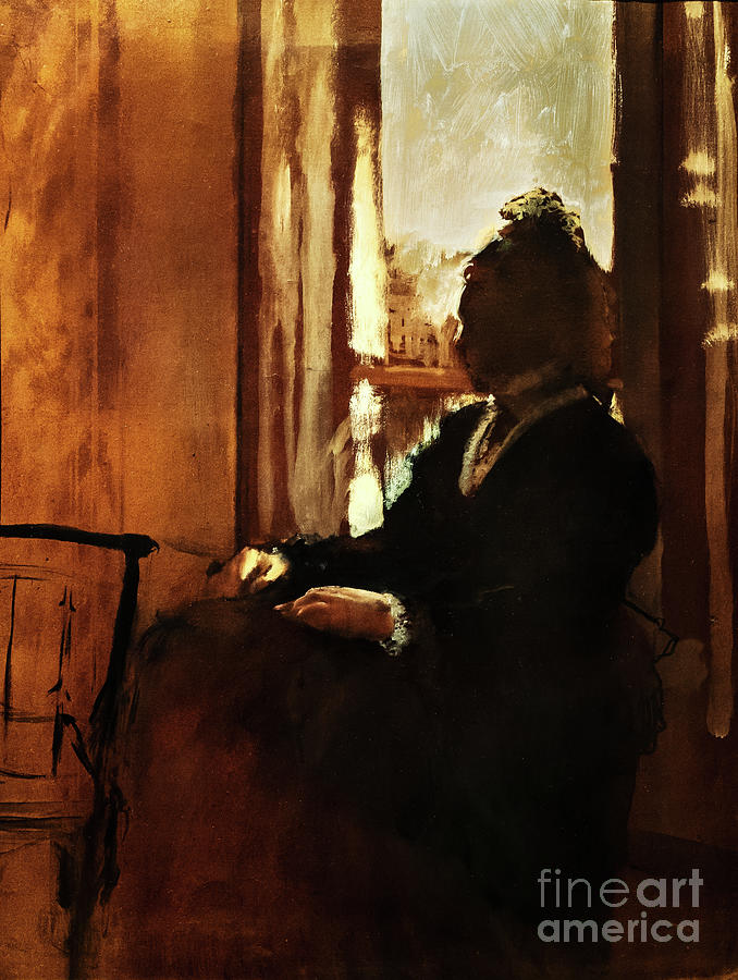 Woman at a Window by Degas Painting by Edgar Degas