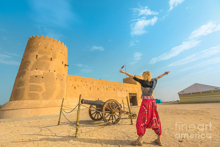 Woman at Al Zubara Fort Photograph by Benny Marty