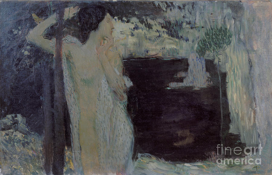 Woman At Black Lake, 1904 Drawing by Heritage Images