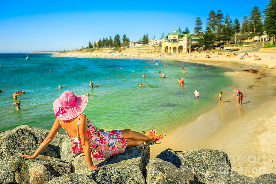 Woman at Cottesloe Beach Photograph by Benny Marty