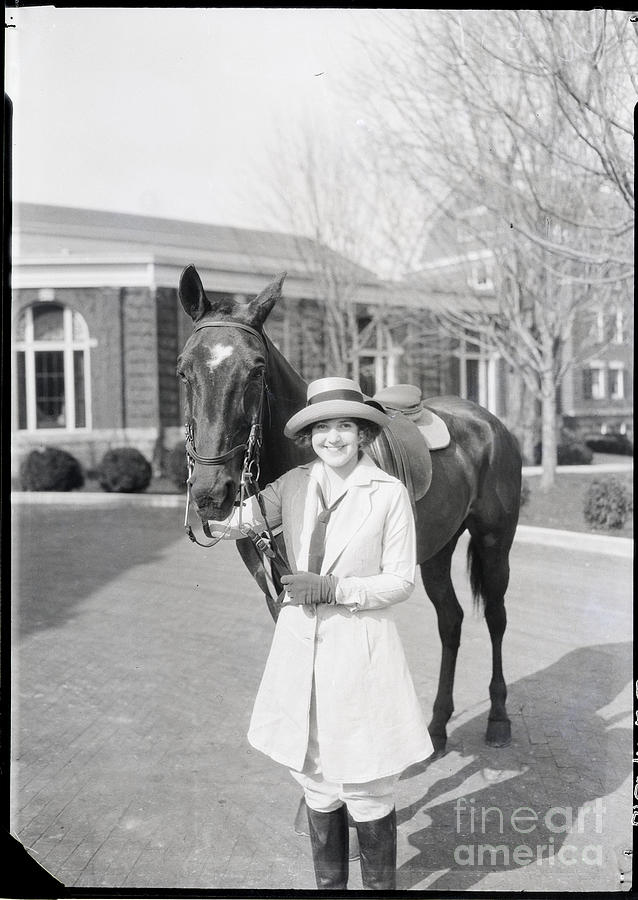 Woman At Resort With Horse Photograph by Bettmann