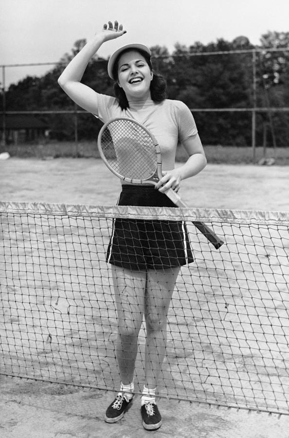Tennis Photograph - Woman At Tennis Court by George Marks