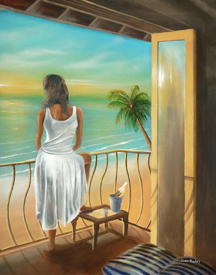 Beach Painting - Woman Beach by Geno Peoples