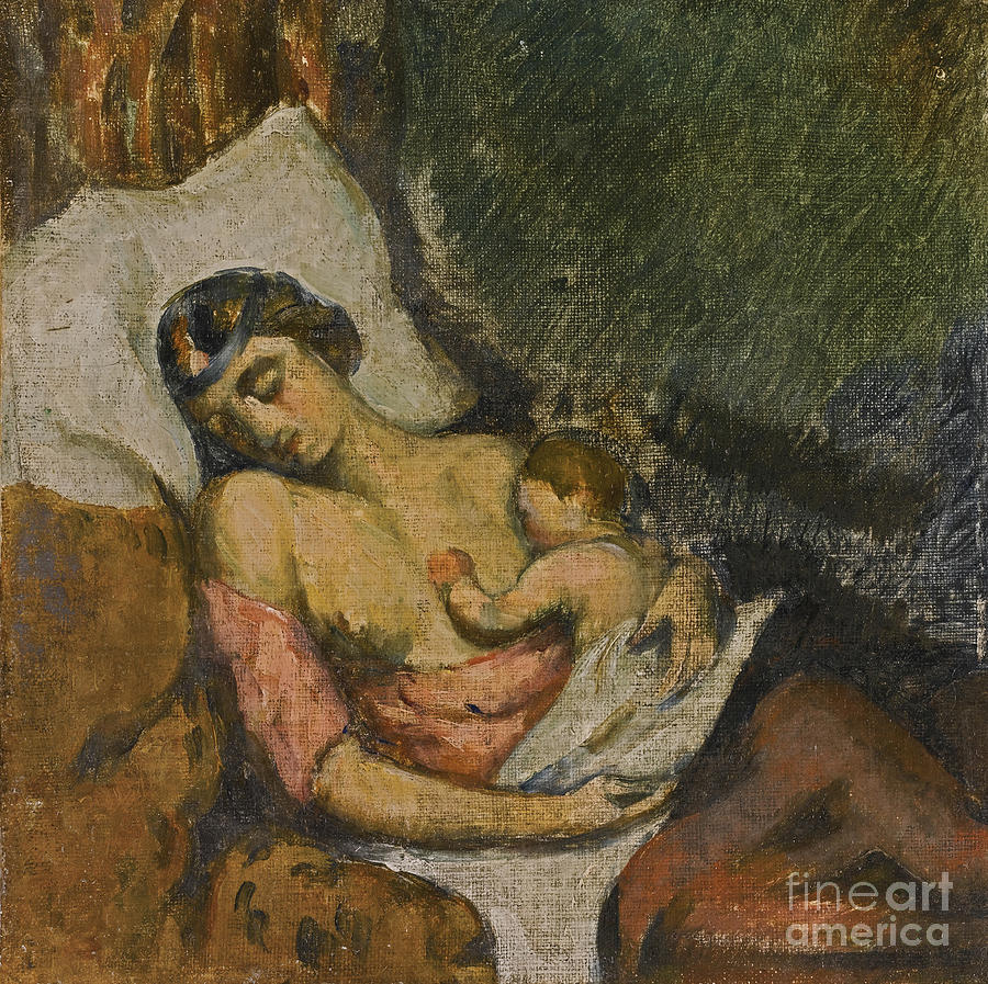 Woman Breastfeeding Her Child, Ca 1872 Drawing by Heritage Images