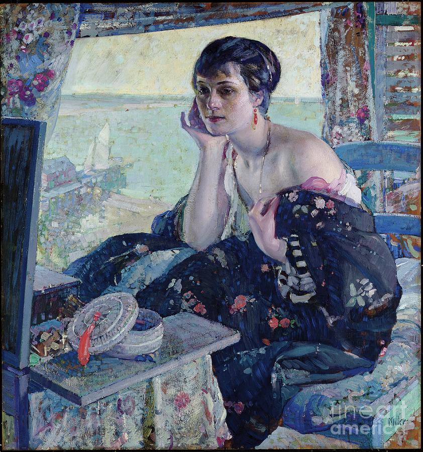 Portrait Painting - Woman By A Window by Richard Emil Miller