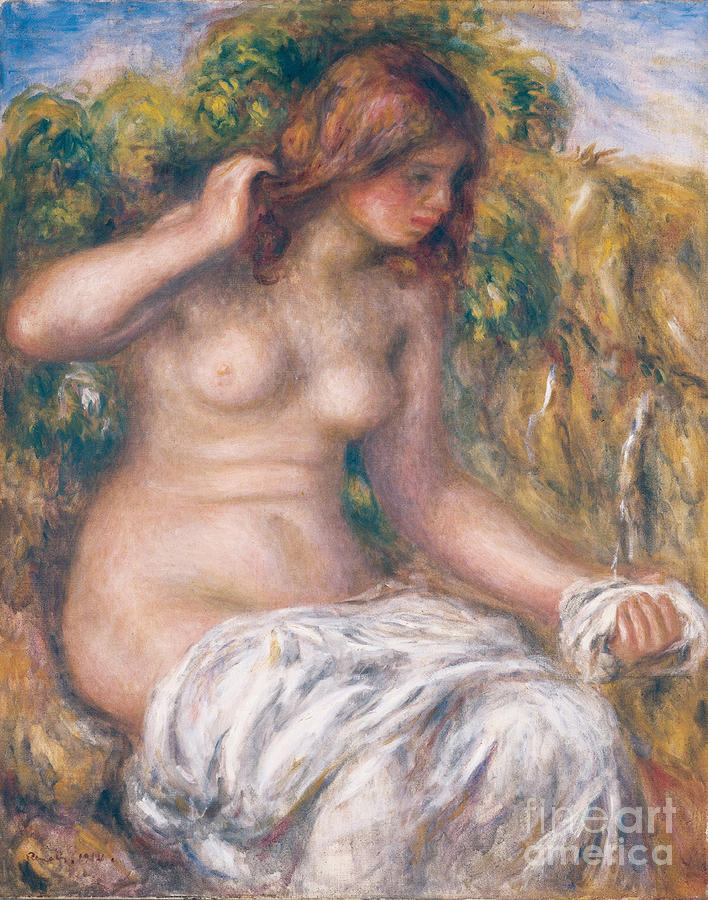 Woman By Spring, 1914. Artist Renoir Drawing by Heritage Images