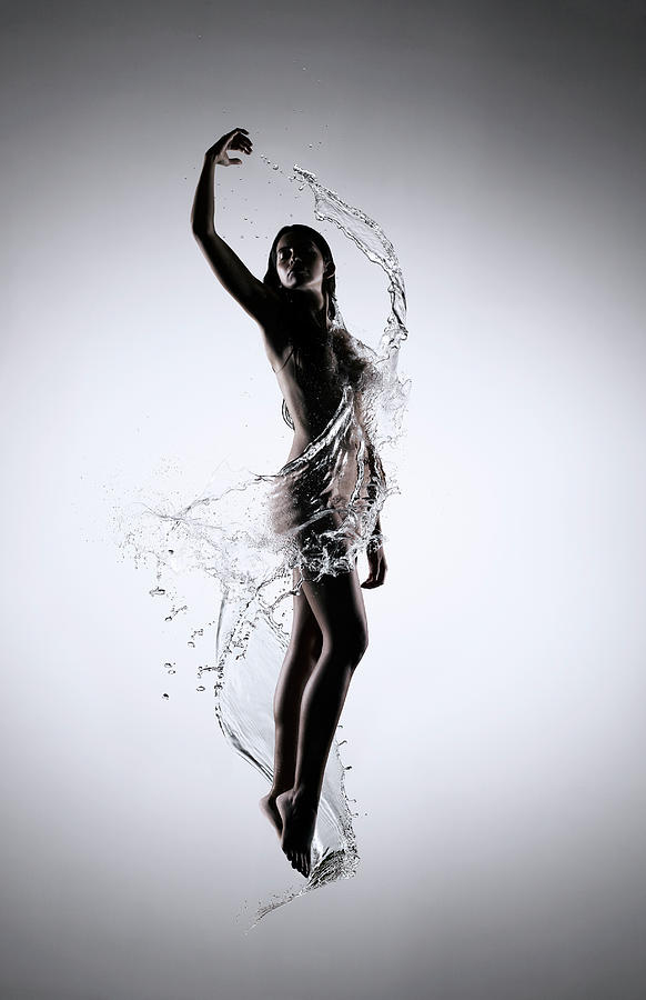 Woman Dancing With Water Splash Photograph by Biwa Studio