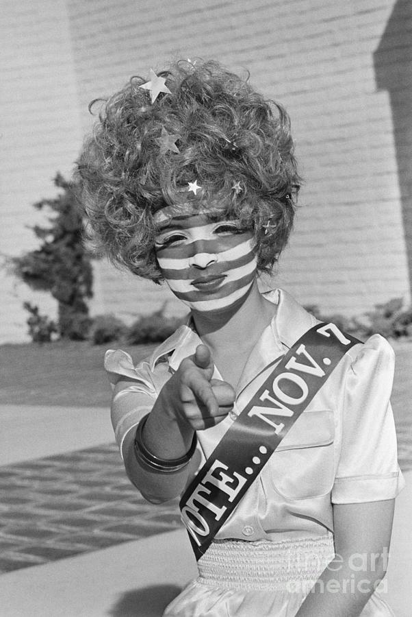 Woman Dressed To Remind People To Vote Photograph by Bettmann