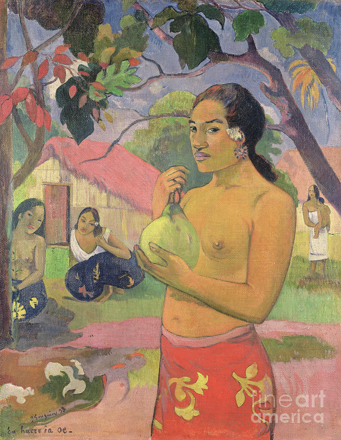 Woman Holding A Fruit; Where Are You Going Painting by Paul Gauguin