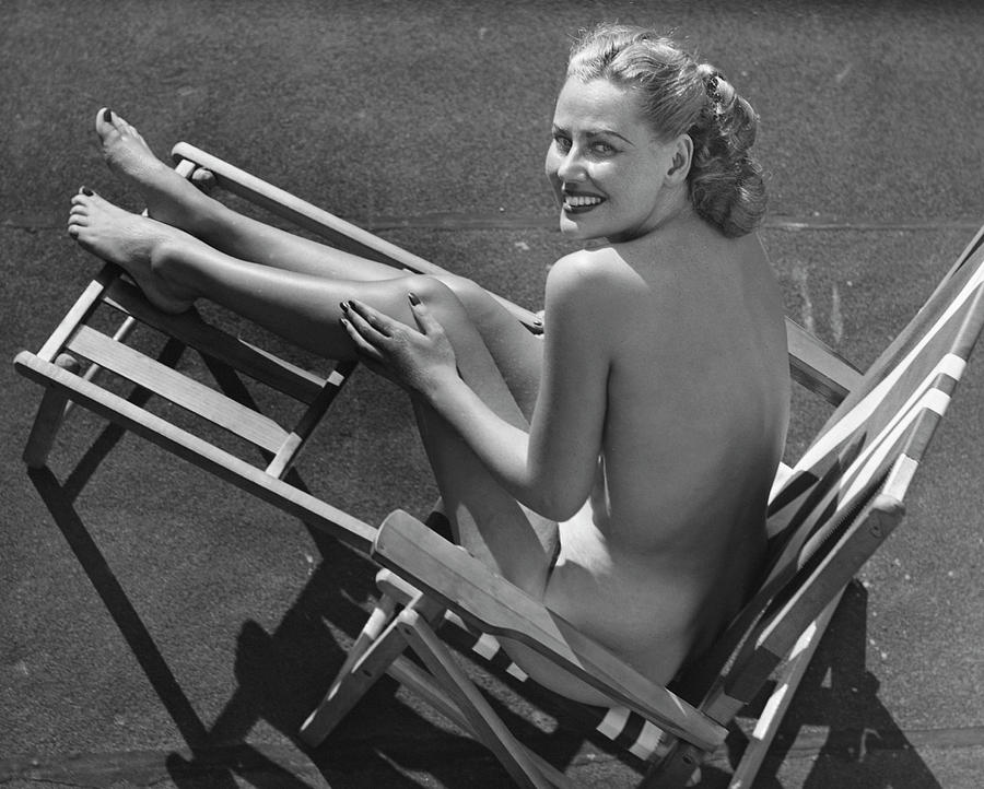 Woman In Beach Chair Photograph by George Marks