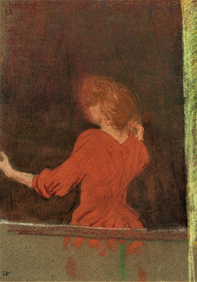 Woman In Red Painting - Woman In Red, Back To The Window - Digital Remastered Edition by Edouard Vuillard Woman In Red Painting - Woman In Red, Back To The Window - Digital Remastered Edition by Edouard Vuillard
