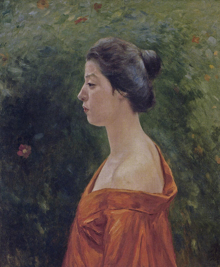 Woman in Red Clothing Painting by Kuroda Seiki