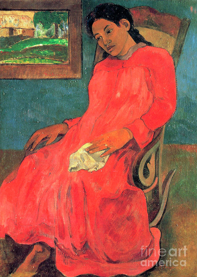 Woman In Red Dress, 1891 Drawing by Heritage Images