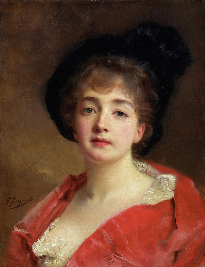 Woman In Red Painting by Gustave Jean Jacquet - Fine Art America