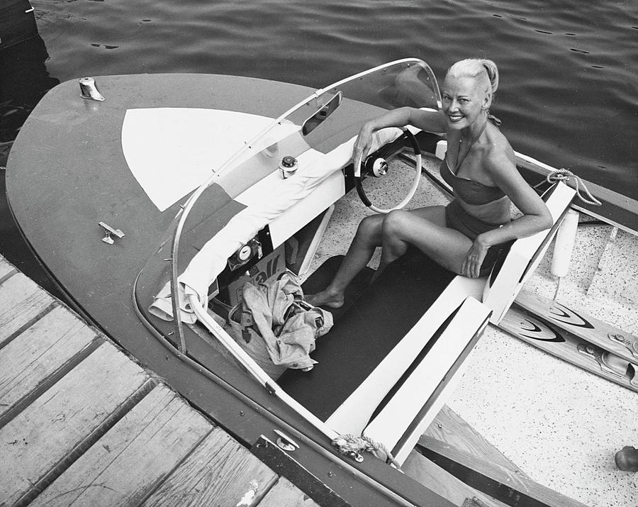 Summer Photograph - Woman In Speed Boat by George Marks