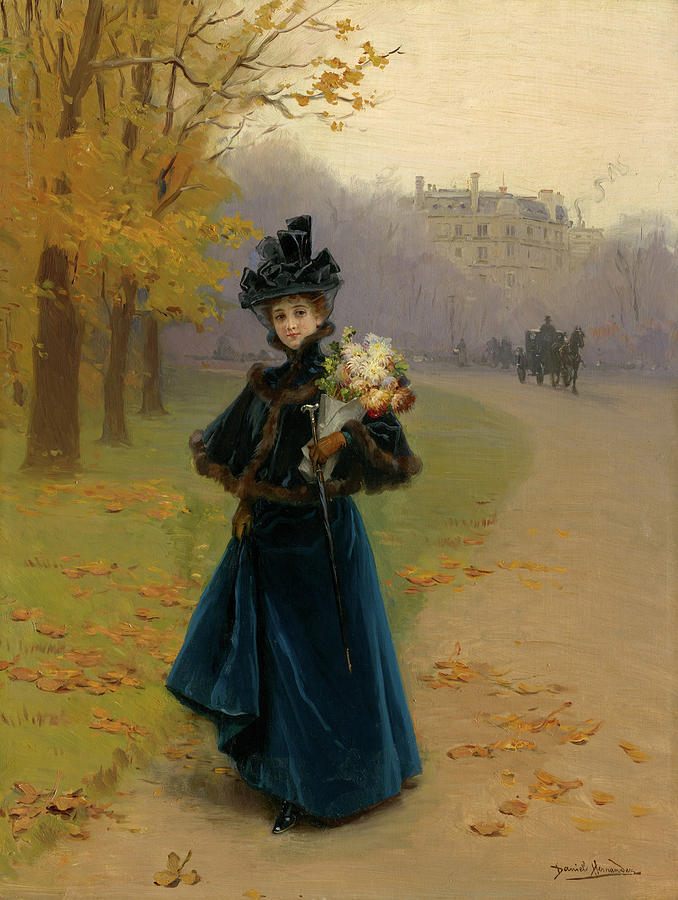 Paris Painting - Woman in the Bois de Boulogne, 1885 by Daniel Hernandez