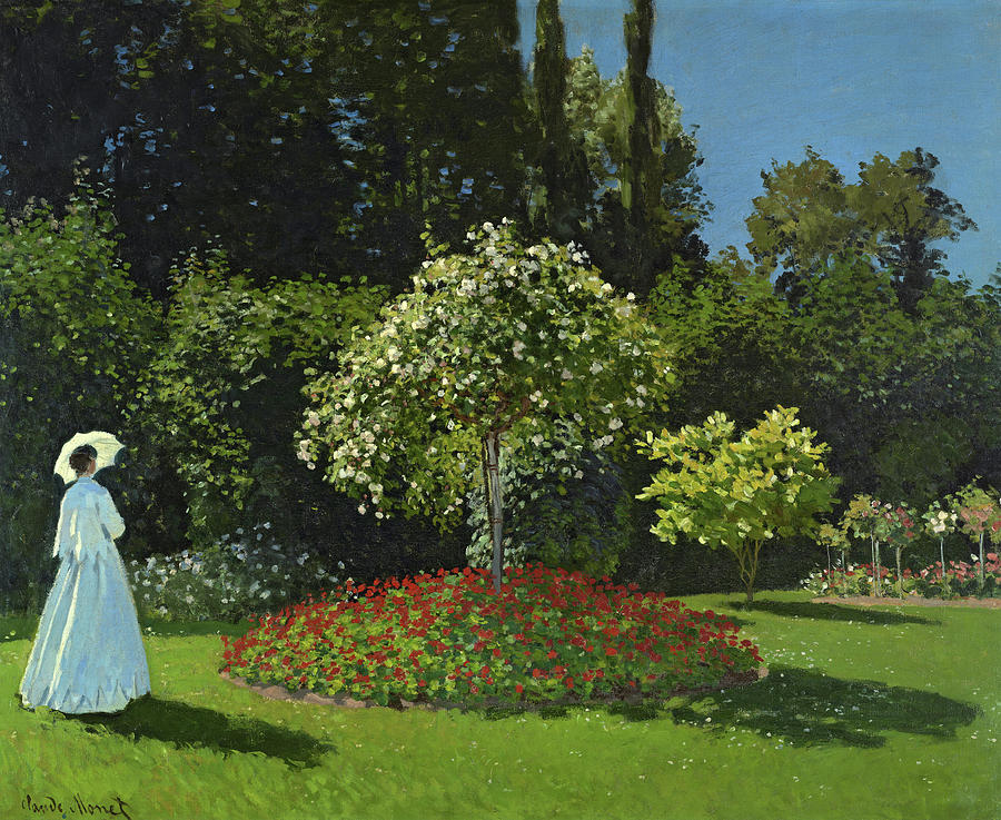 Woman in the Garden, Sainte-Adresse, 1867 Painting by Claude Monet - Pixels