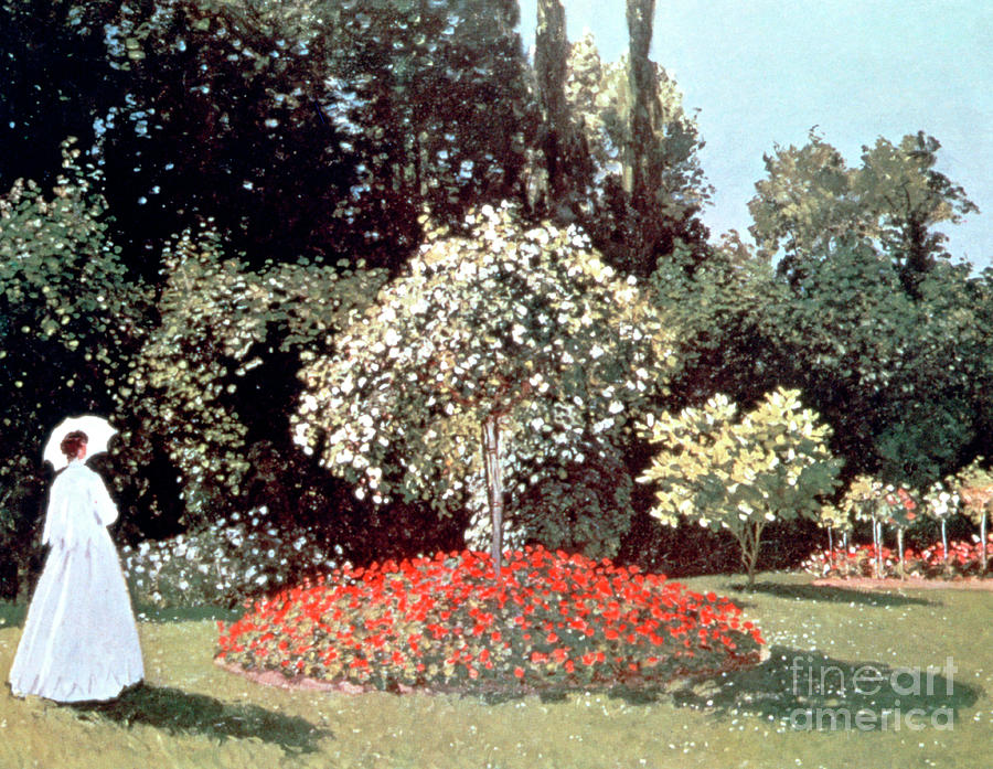 Woman In The Garden, Sainte Adresse Drawing by Print Collector