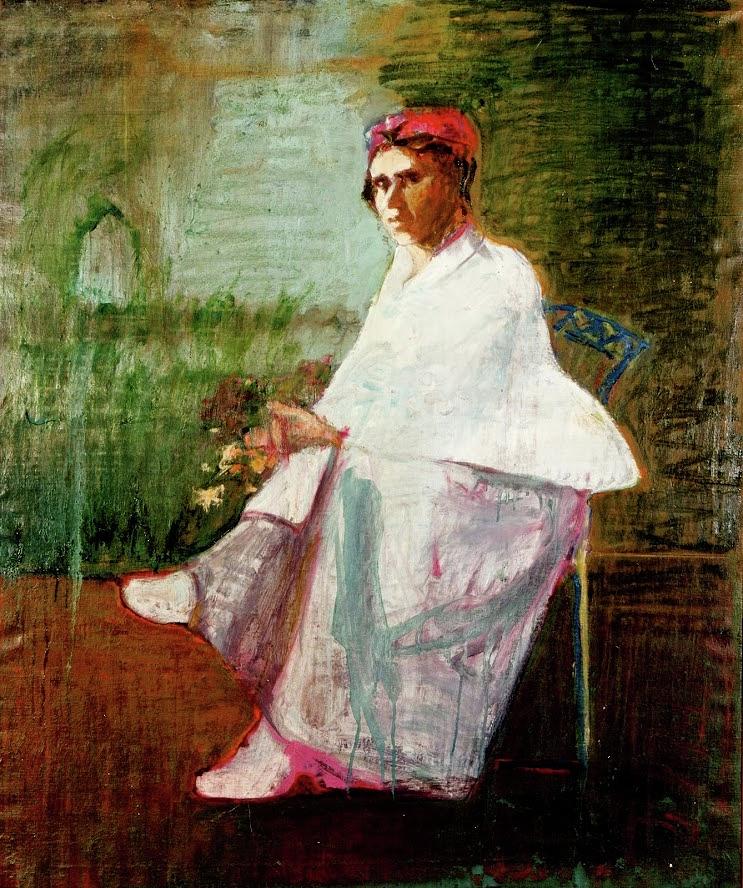 Woman in White Painting by Galya Tarmu