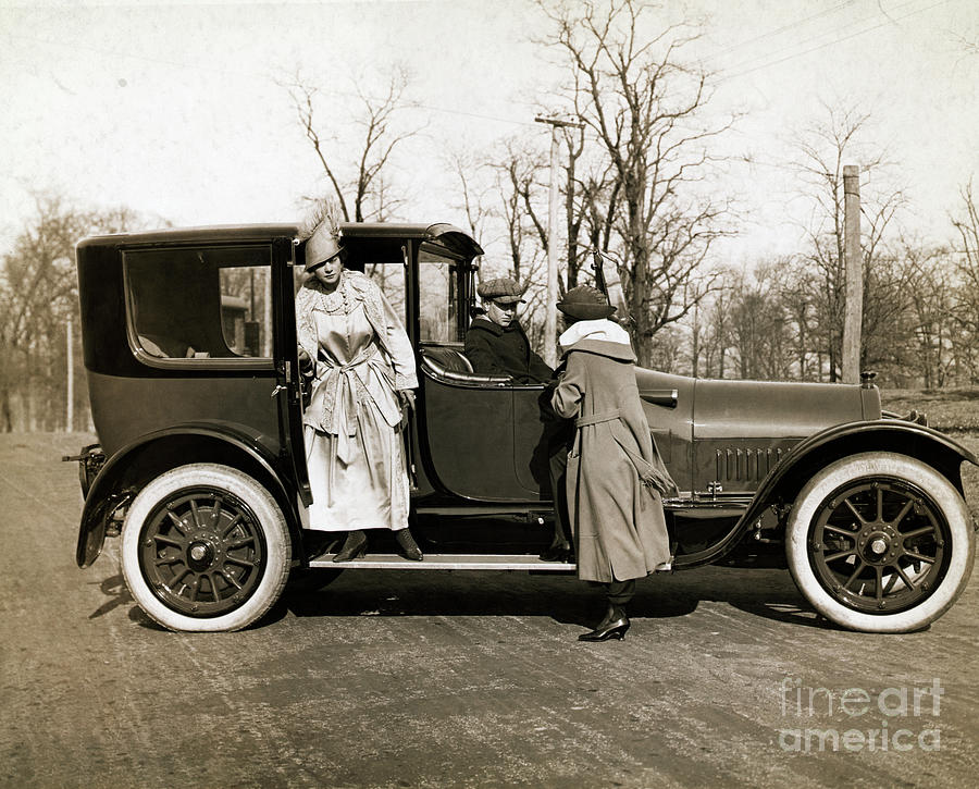 Woman Leaving Hired Cadillac Photograph by Bettmann