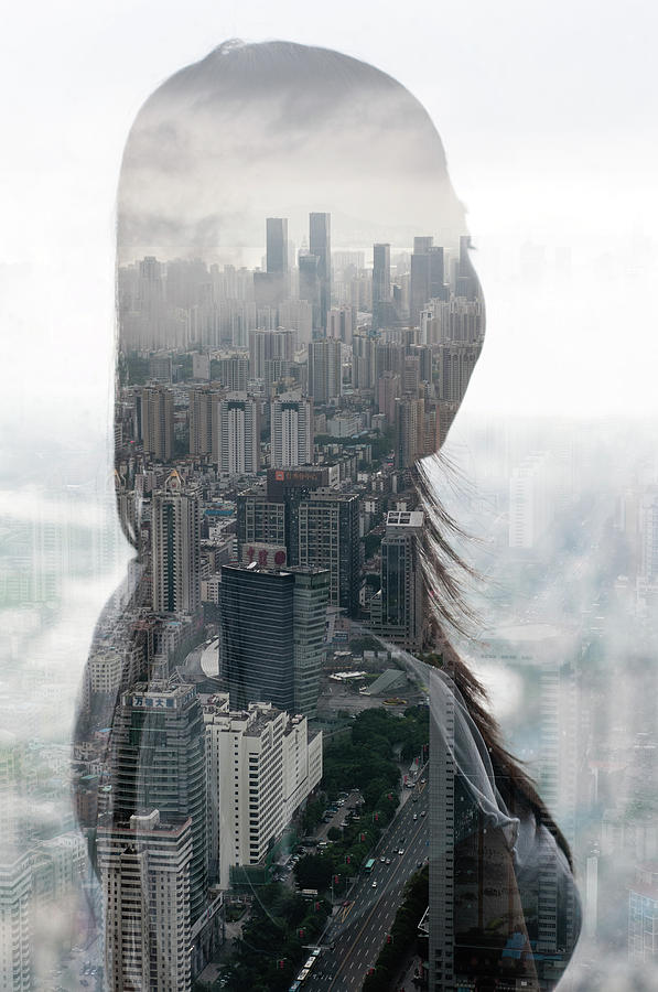 Woman Looks Over City Photograph by Jasper James
