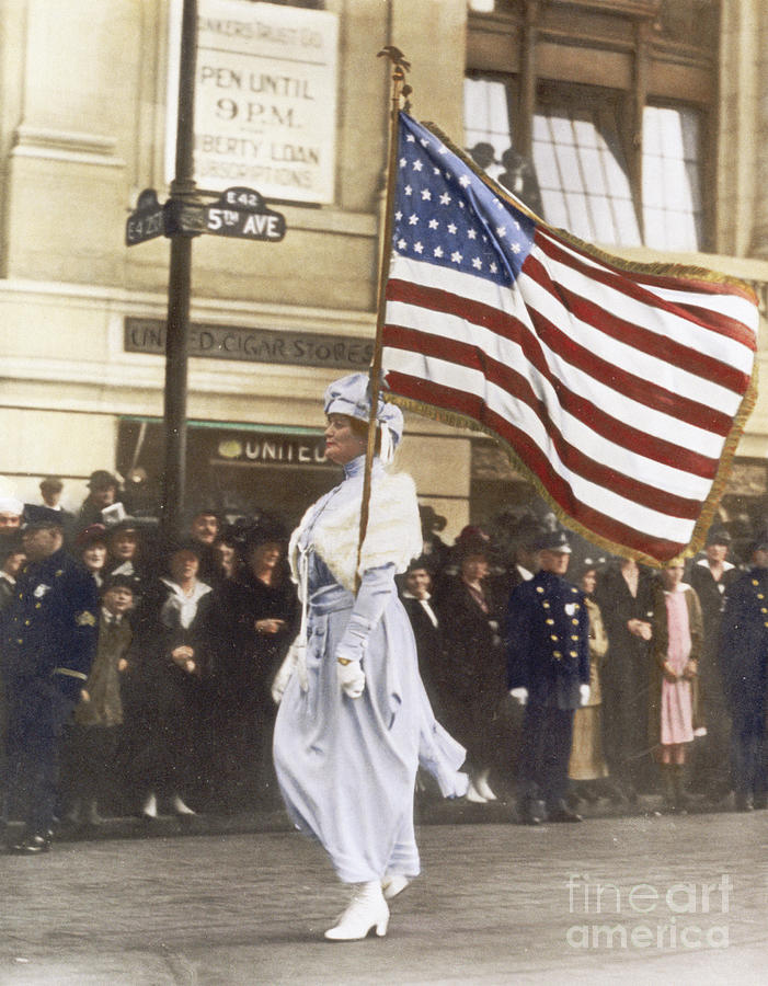 Woman Marching In Suffrage Parade Photograph by Bettmann