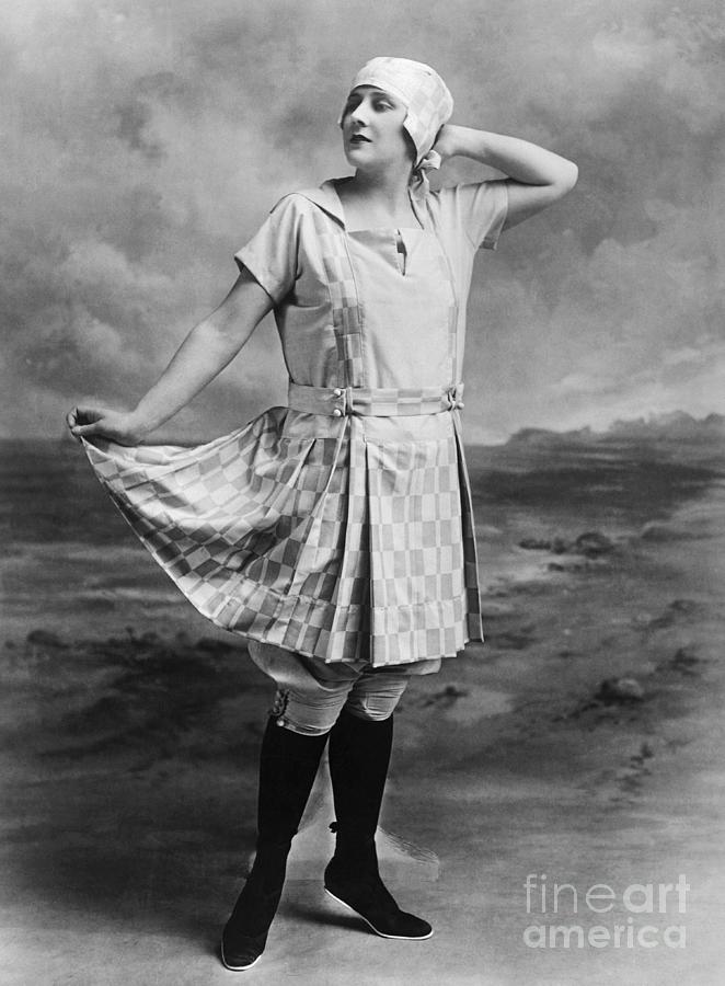Woman Modeling Bathing Costume Photograph by Bettmann