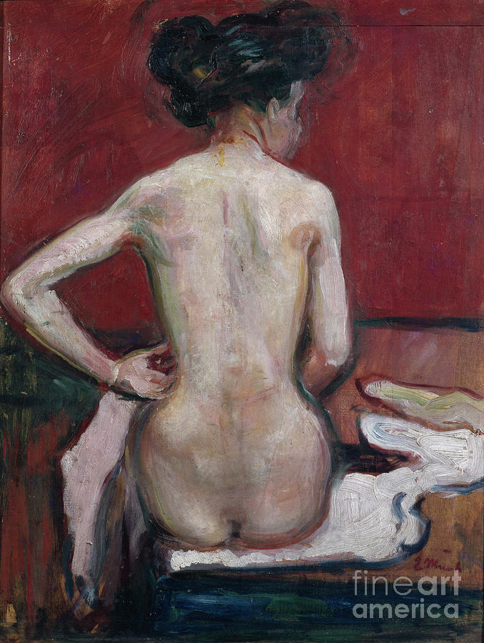 Woman nude Painting by O Vaering by Edvard Munch